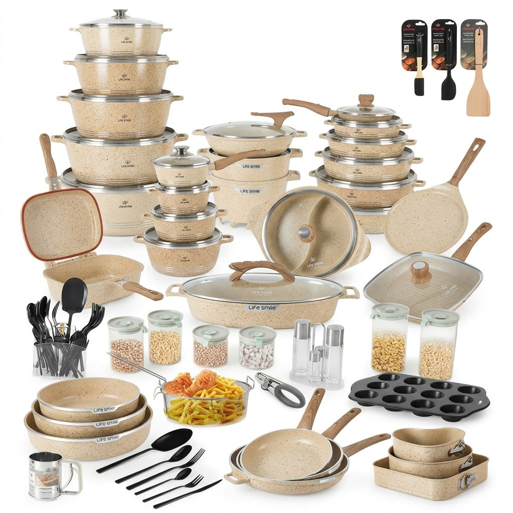 Complete 134 Piece Cooking & Kitchenware Set Premium